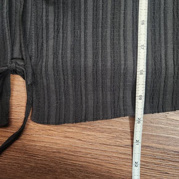 JOIE Front Tie Textured Black Top S Retro Y2K‎ Grunge Casual Relaxed Fit - Picture 8 of 8